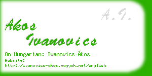 akos ivanovics business card